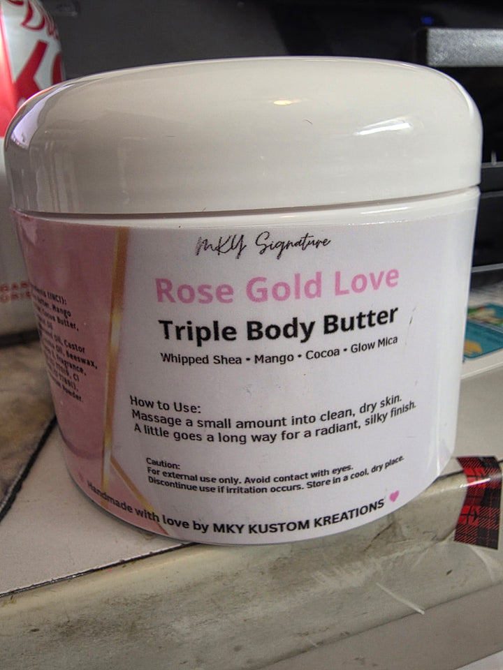 Rose Gold Love Triple Body Butter – Luxury Whipped Body Butter for Women | Signature Studios by MKY