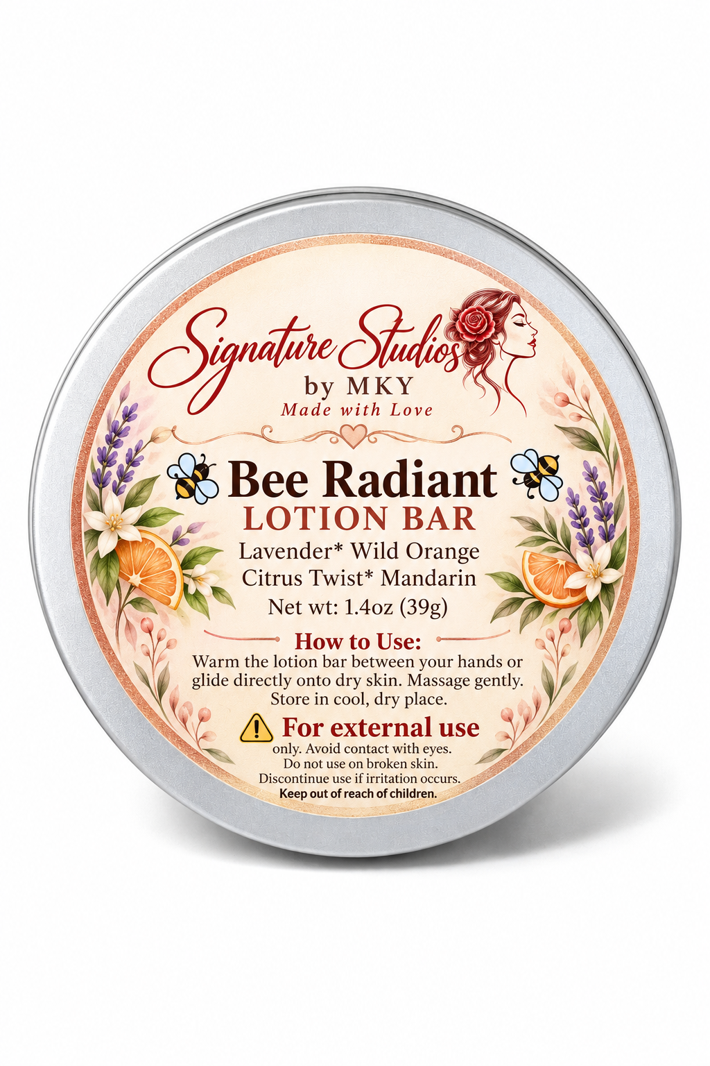 Bee Radiant – Handmade Moisturizing Lotion Bar for Women | Signature Studios by MKY — Signature Studios by MKY, Made with Love