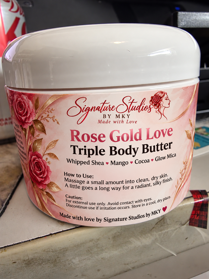 Rose Gold Love Triple Body Butter – Luxury Whipped Body Butter for Women | Signature Studios by MKY