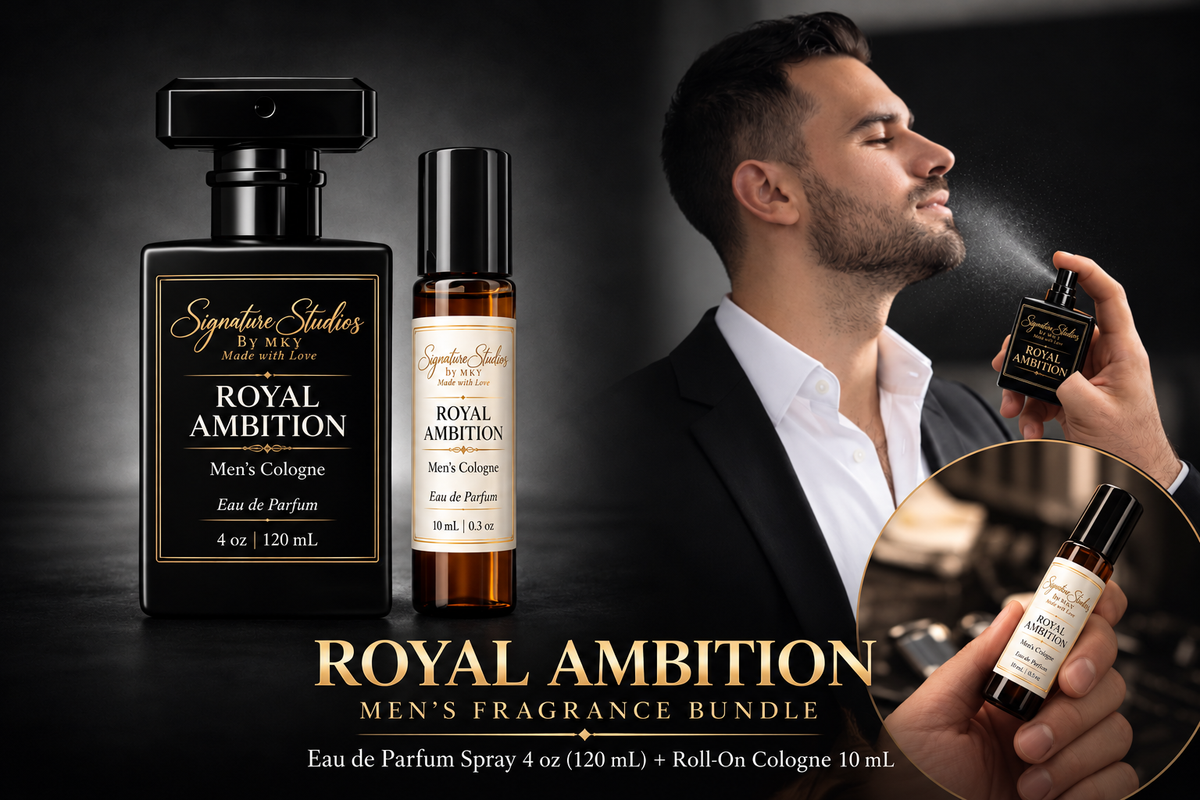 Royal Ambition – Cologne Spray + Roll-On Bundle for Men | Signature Studios by MKY — Signature Studios by MKY, Made with Love