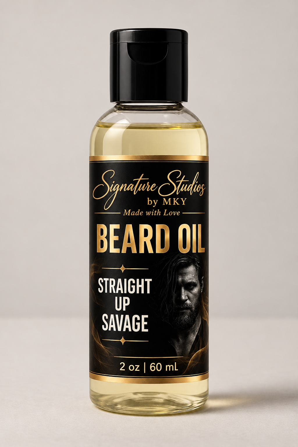 Straight Up Savage – Premium Beard Conditioning Oil (2 oz) — Signature Studios by MKY, Made with Love